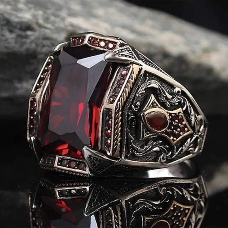 Stone Carved Ring - Mens Anime Jewelry Jewellery