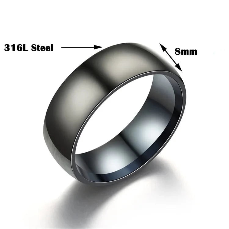 Titanium Black Ring - Mens Anime Jewelry Jewellery