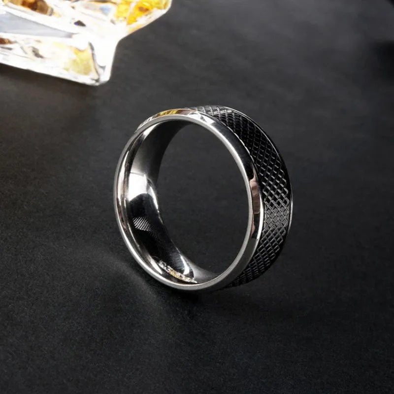 Titanium Steel Black Ring - Mens Anime Jewelry Jewellery