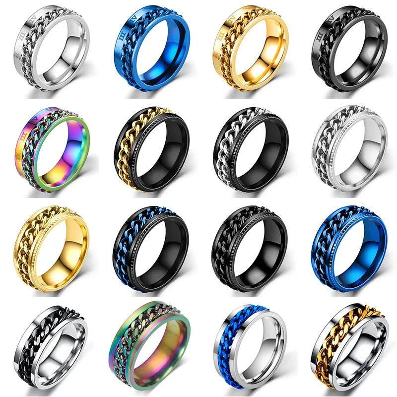 Titanium Steel Rotatable Ring - Mens Anime Jewelry Jewellery