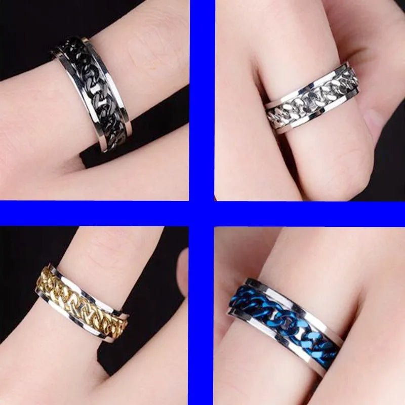 Titanium Steel Rotatable Ring - Mens Anime Jewelry Jewellery