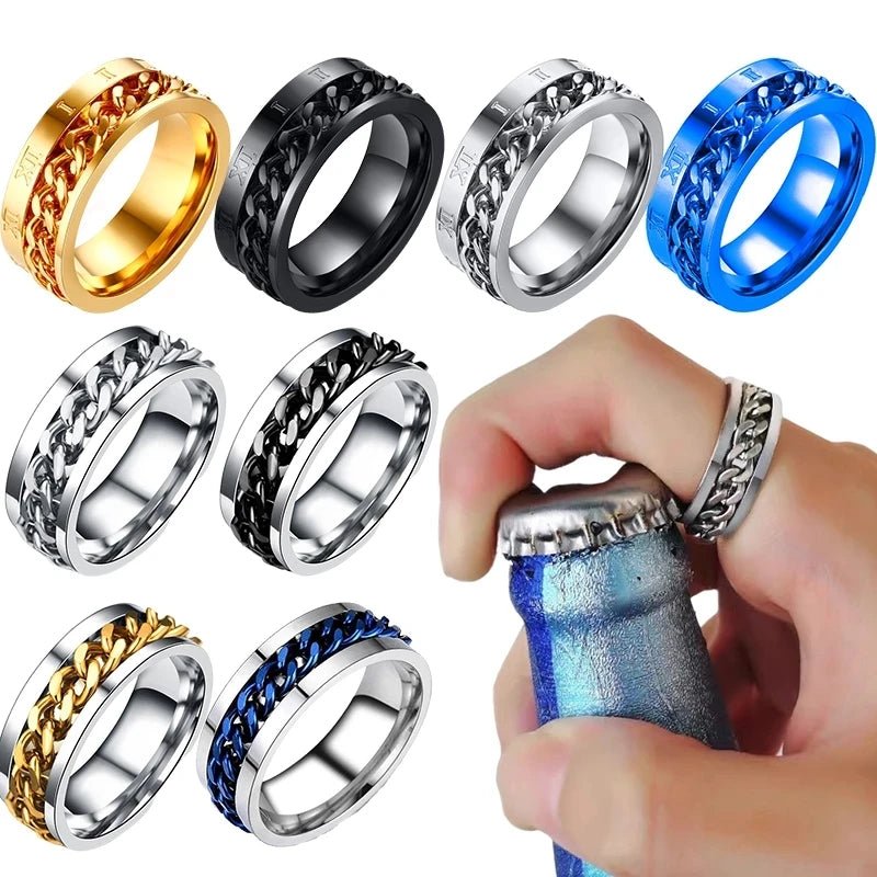 Titanium Steel Rotatable Ring - Mens Anime Jewelry Jewellery