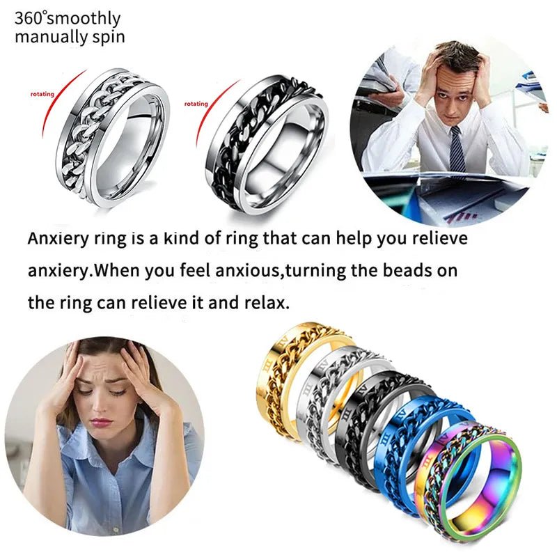 Titanium Steel Rotatable Ring - Mens Anime Jewelry Jewellery