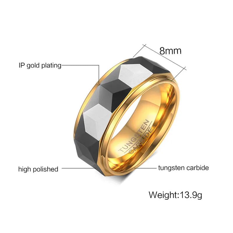 Tungsten Gold Rhombus Ring - Mens Anime Jewelry Jewellery