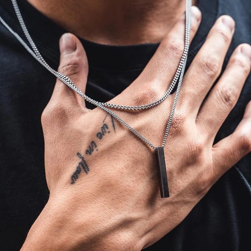 Vertical Bar Necklace - Mens Anime Jewelry Jewellery