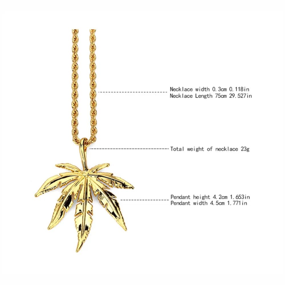 Weed Leaf Necklace - Mens Anime Jewelry Jewellery