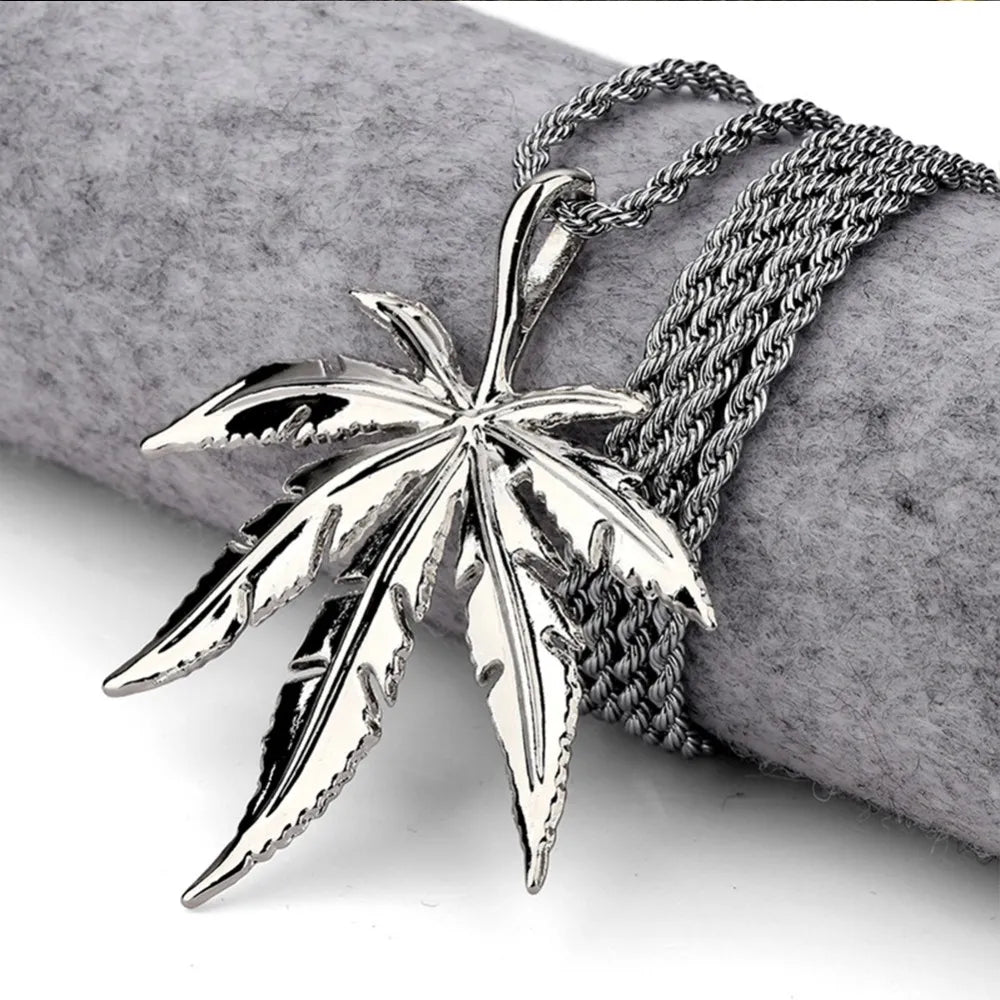 Weed Leaf Necklace - Mens Anime Jewelry Jewellery