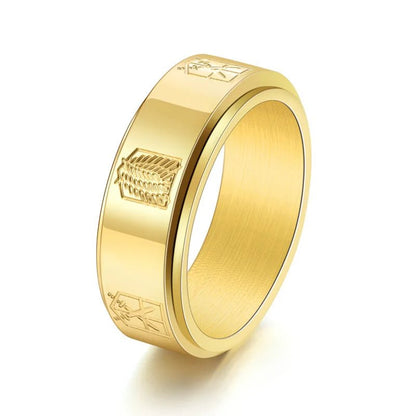 Attack On Titan Engraved Ring - Mens Anime Jewelry Jewellery