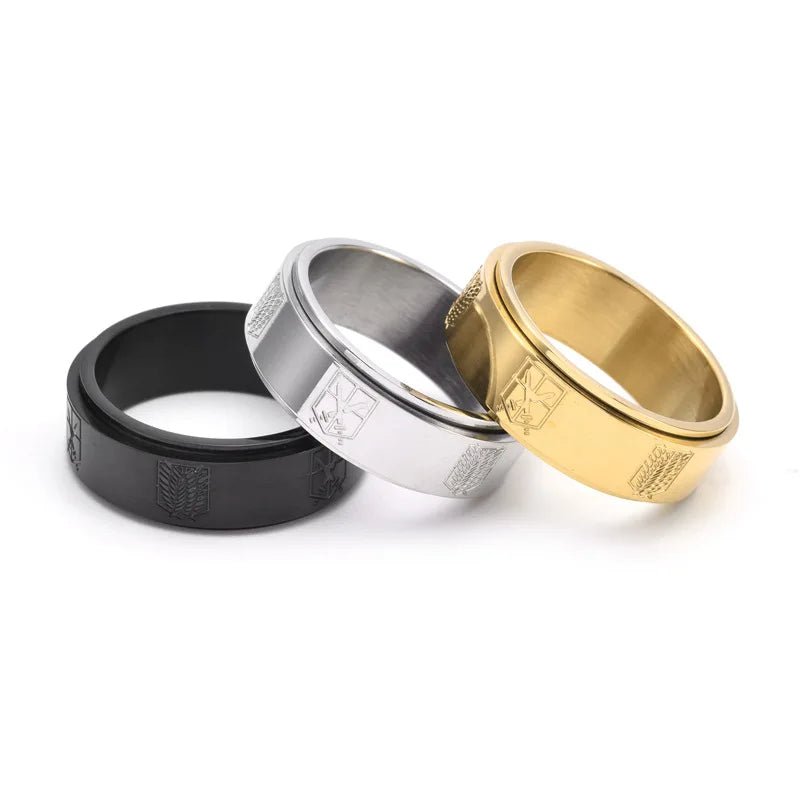 Attack On Titan Engraved Ring - Mens Anime Jewelry Jewellery