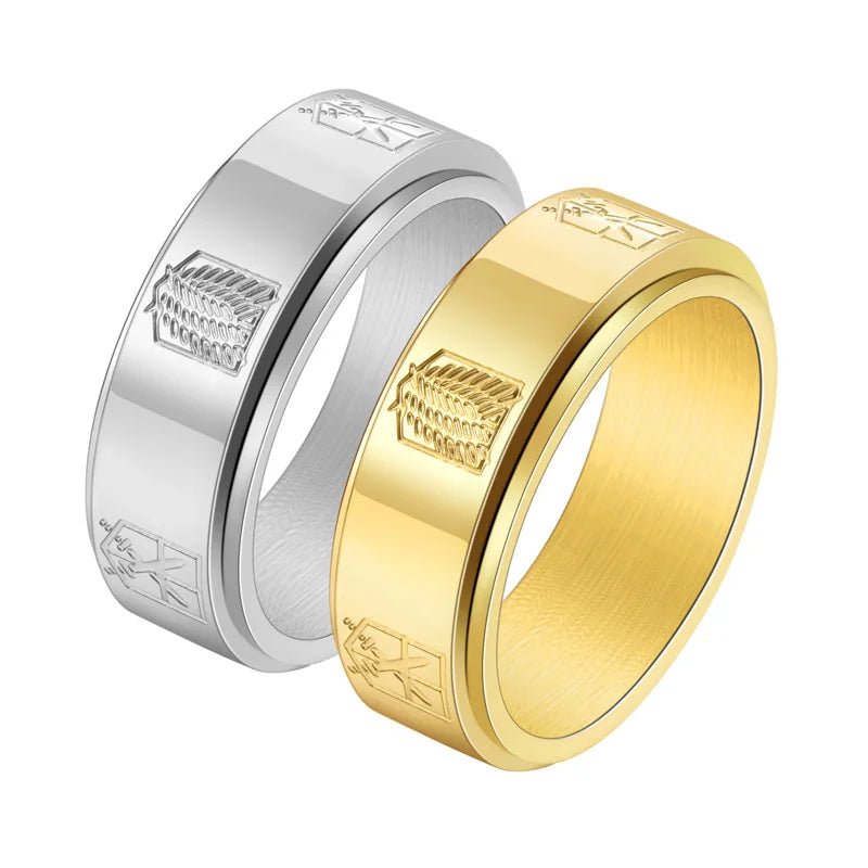 Attack On Titan Engraved Ring - Mens Anime Jewelry Jewellery