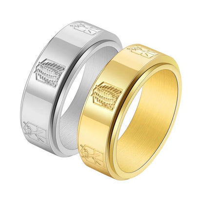 Attack On Titan Engraved Ring - Mens Anime Jewelry Jewellery