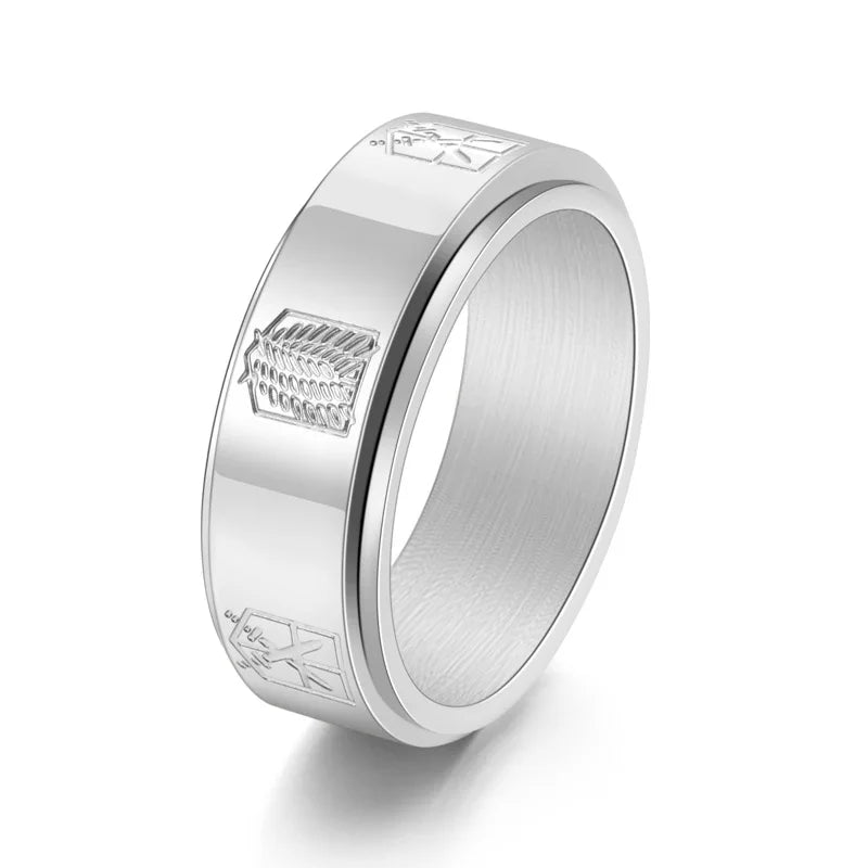 Attack On Titan Engraved Ring - Mens Anime Jewelry Jewellery