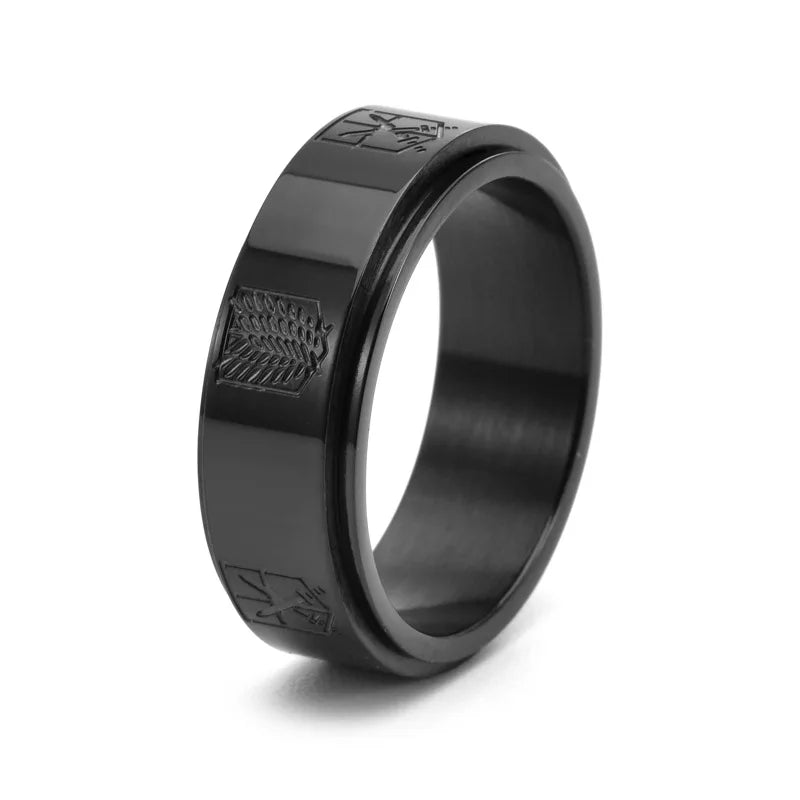 Attack On Titan Engraved Ring - Mens Anime Jewelry Jewellery
