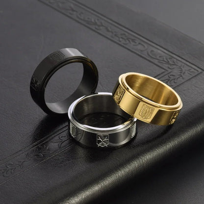 Attack On Titan Engraved Ring - Mens Anime Jewelry Jewellery