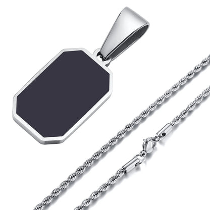 Black Square Pendant Necklace - Berserk Jewels Jewelery Jewellery