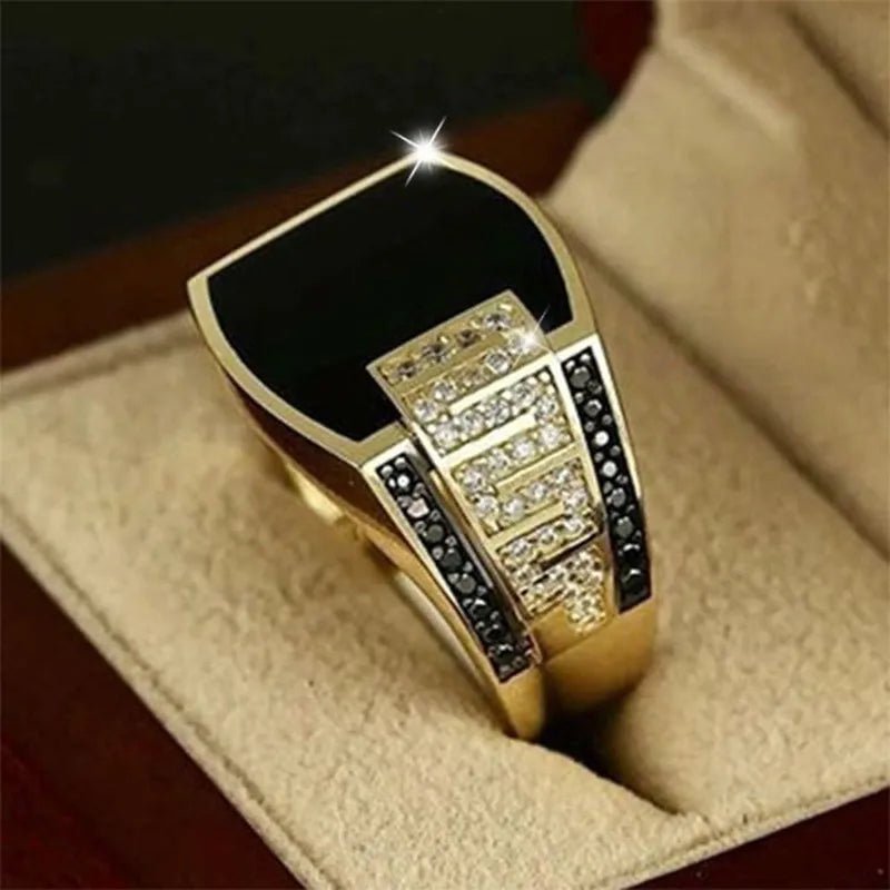 Classic Gold Inlaid Black Ring - Berserk Jewels Jewelery Jewellery