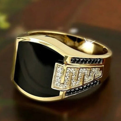 Classic Gold Inlaid Black Ring - Berserk Jewels Jewelery Jewellery