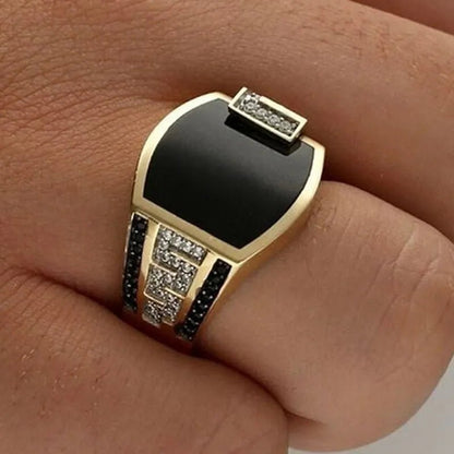 Classic Gold Inlaid Black Ring - Berserk Jewels Jewelery Jewellery