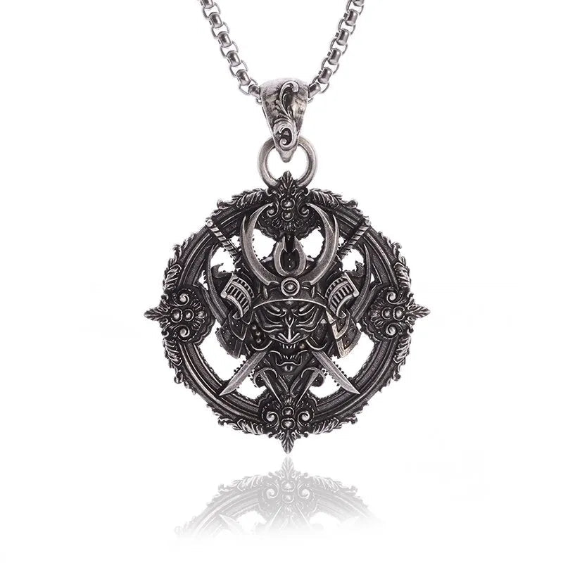 Japanese Black Samurai Pendant Necklace - Berserk Jewels Jewelery Jewellery