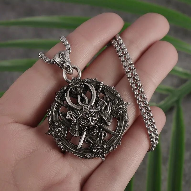 Japanese Black Samurai Pendant Necklace - Berserk Jewels Jewelery Jewellery