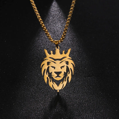 Lion With King Crown Necklace - Berserk Jewels Jewelery Jewellery