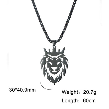 Lion With King Crown Necklace - Berserk Jewels Jewelery Jewellery