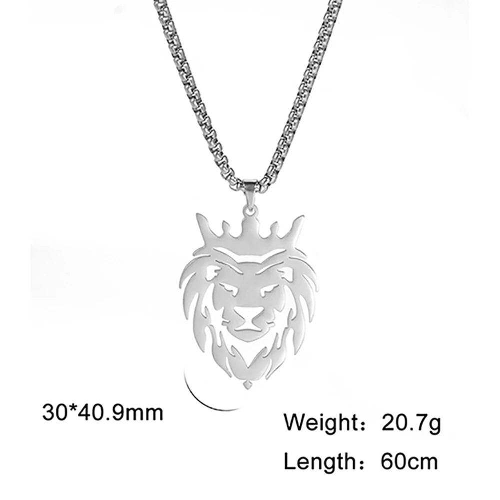 Lion With King Crown Necklace - Berserk Jewels Jewelery Jewellery