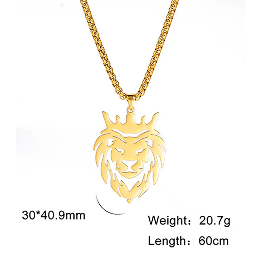 Lion With King Crown Necklace - Berserk Jewels Jewelery Jewellery