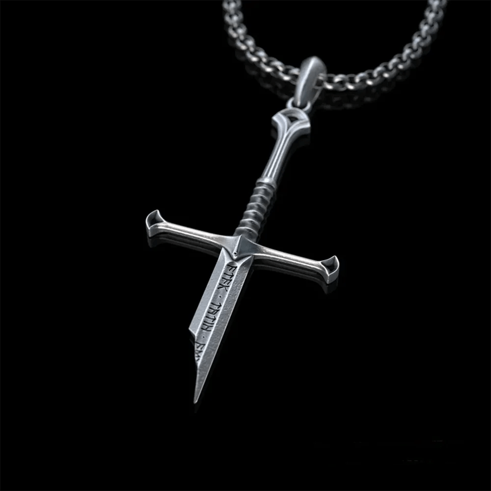 LOTR Narsil Sword Necklace - Mens Anime Jewelry Jewellery