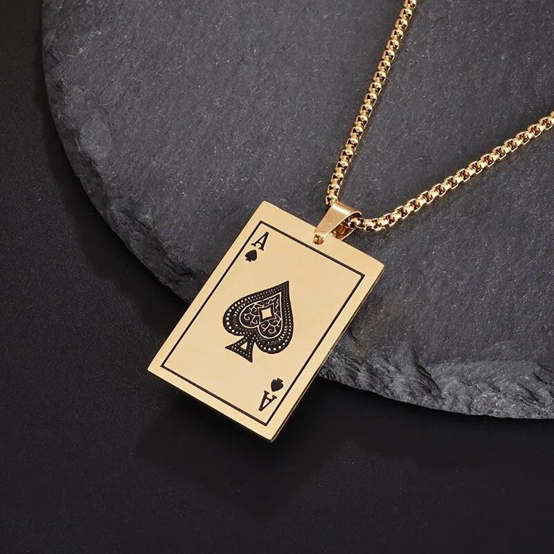 Lucky Spades Ace Pendant Necklace - Berserk Jewels Jewelery Jewellery