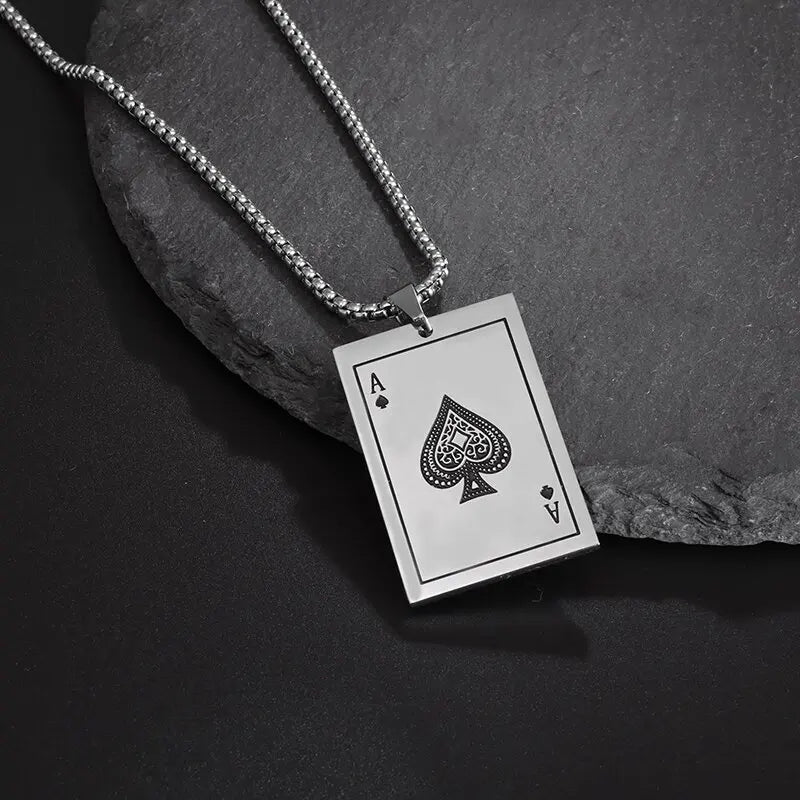 Lucky Spades Ace Pendant Necklace - Berserk Jewels Jewelery Jewellery