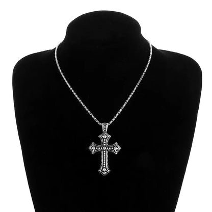 Metal Black Cross Pendant Necklace - Berserk Jewels Jewelery Jewellery