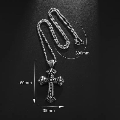 Metal Black Cross Pendant Necklace - Berserk Jewels Jewelery Jewellery