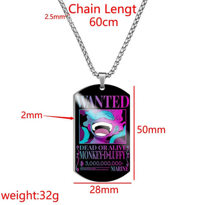 One Piece Dog Tag Necklace - Mens Anime Jewelry Jewellery