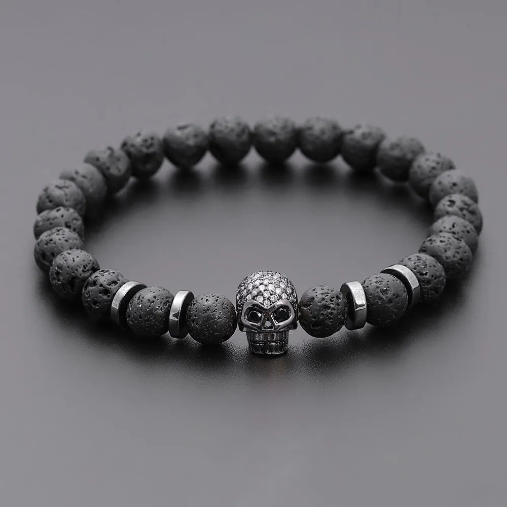 Skull Hematite Bracelet - Berserk Jewels Jewelery Jewellery