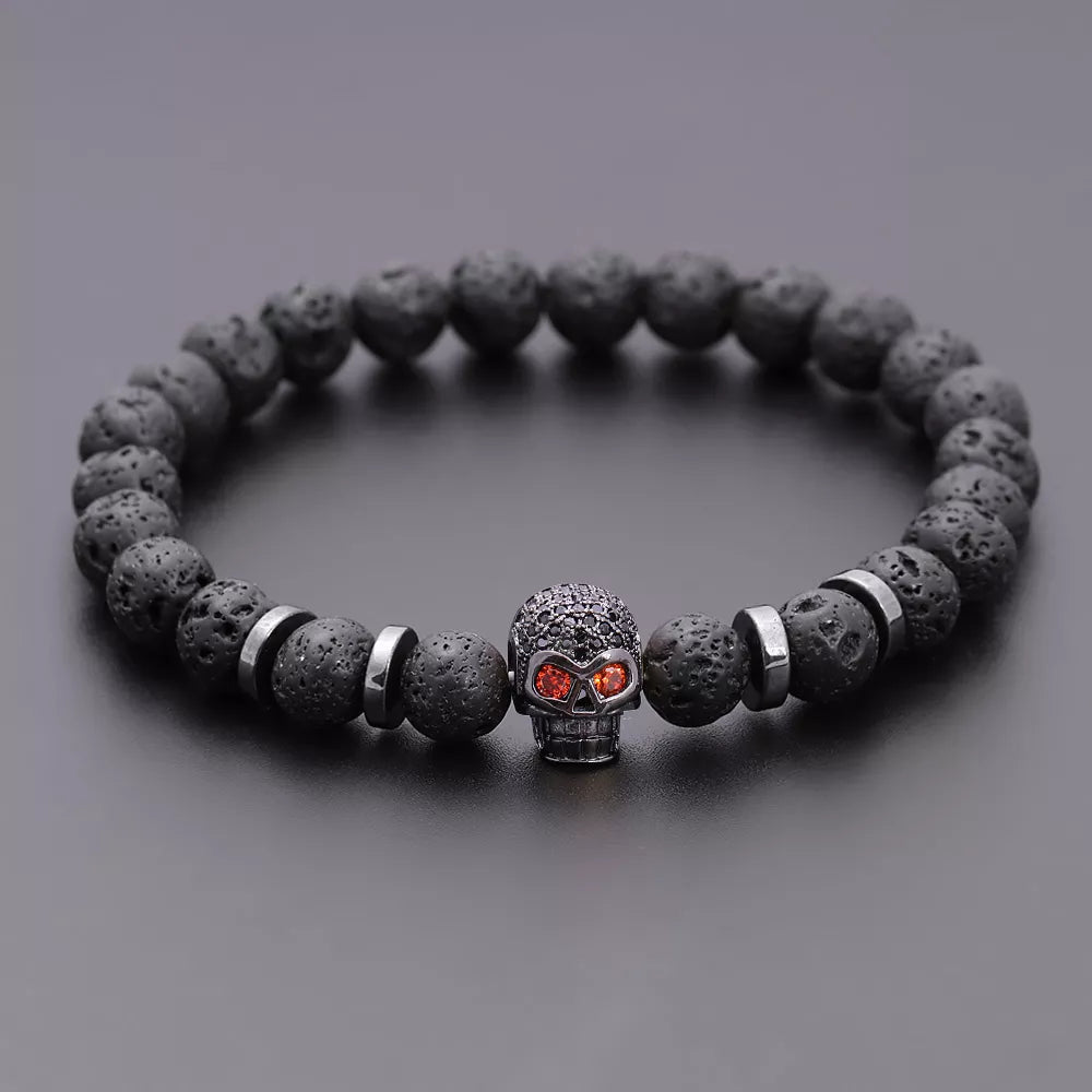 Skull Hematite Bracelet - Berserk Jewels Jewelery Jewellery