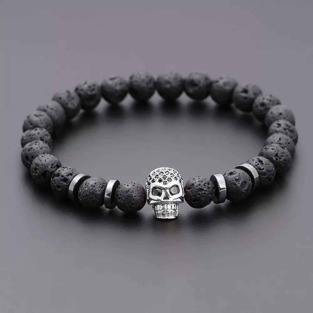 Skull Hematite Bracelet - Berserk Jewels Jewelery Jewellery