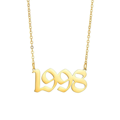 Stainless Steel 1980 - 2021 Birth Year Necklace - Berserk Jewels Jewelery Jewellery