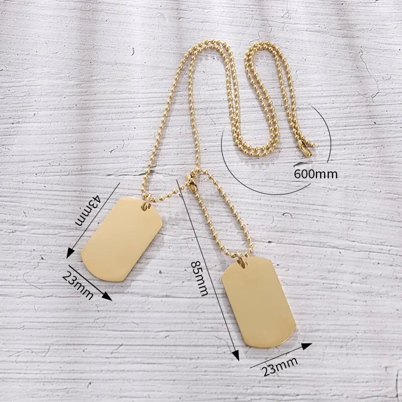 Stainless Steel Double Dog Tag Necklace - Berserk Jewels Jewelery Jewellery