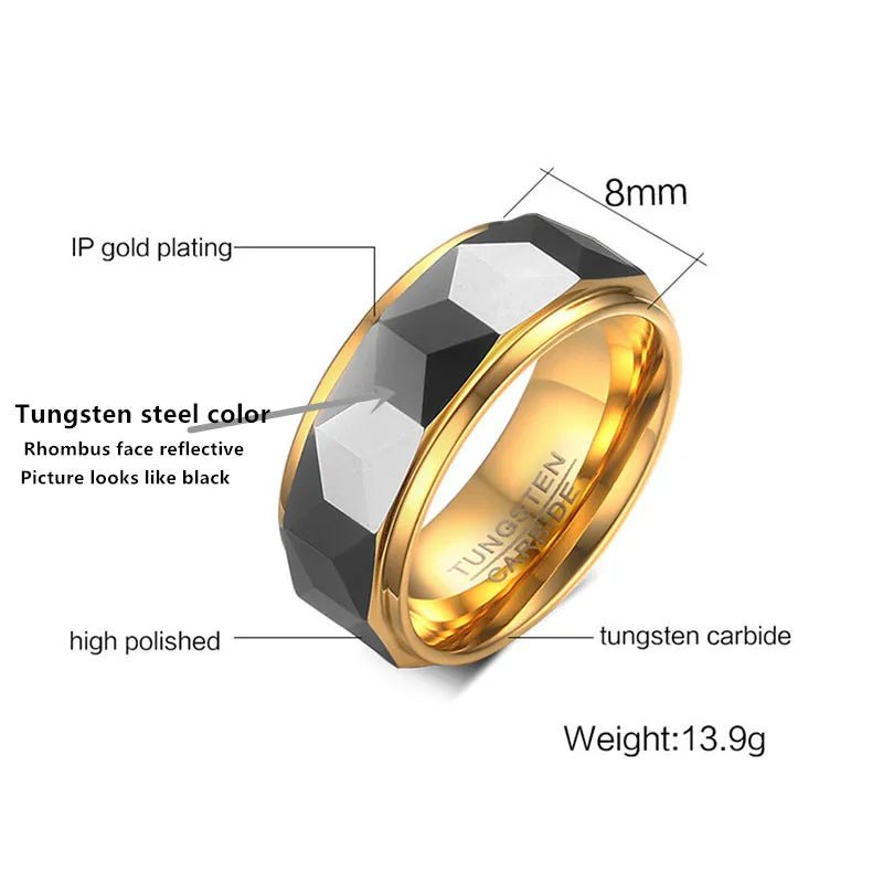 Tungsten Gold Rhombus Ring - Berserk Jewels Jewelery Jewellery