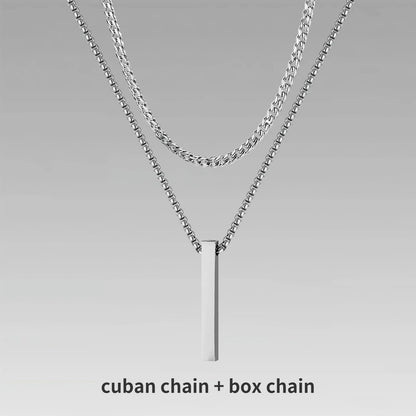 Vertical Bar Necklace + Chain Set - Berserk Jewels Jewelery Jewellery